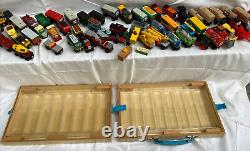 114 PIECES Thomas The Tank ENGINE Lot Magnetic Trains & Wood CASE With Track