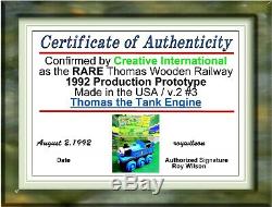 1992 LAST #3 THOMAS Wooden TANK ENGINE NIB withCOA, DESIGNER SIGNED V$1400
