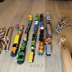 223+ pc Train Set Mixed Lot Wooden Railway Tracks Vehicles Bridges