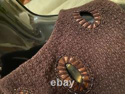 2k CHANEL 00a Vintage Sequin Purple 34 36 38 2 4 6 Crop TOP Sweater Tank Blouse