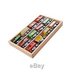BELUCE Wooden Train Cars Set Includes Wooden Engines, Magnetic Train Baby Toy