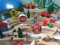 Brio elc ikea carousel Wooden Train track huge Bundle 100+ pieces garage railway
