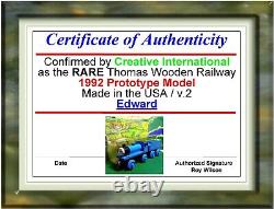 DESIGNER AUTOGRAPHED 1992 v1 THOMAS Wooden Train EDWARD FLAT STACKS VERY RARE