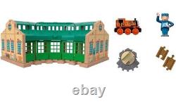 Fisher Price Thomas & Friends Wood Train Roundhouse Tidmouth Shed WithNia & Figure