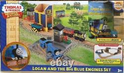 Fisher-Price Thomas & Friends Wooden Railway Logan &The Big Blue Engines Set NIB