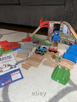 GINA! Thomas Train wooden railway RACE DAY RELAY SET! 100% COMPLETE! VGUC