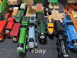HUGE 120 Pc. Lot of Thomas the Train Wooden Railway Tracks, Buildings, Engines