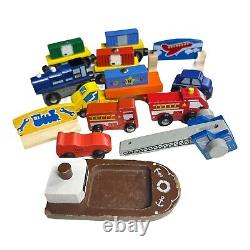 HUGE 175+ Pc. LOT Wooden Railway TRAINS THOMAS VEHICLES TREES SIGNS PEOPLE TRACK
