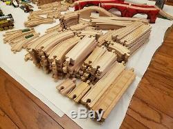 HUGE LOT- Thomas Wooden Railway 30+ LBS 200 PIECES! Track Buildings Trains Cars