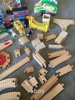 HUGE LOT Thomas Wooden Railway 30 LBS 200+ PIECES Track Buildings Trains Scenery