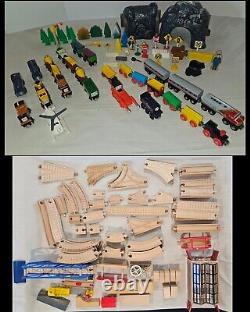 Huge Lot Thomas & Friends Wooden Railway Trains, Tracks, 2 Metal Locomotives