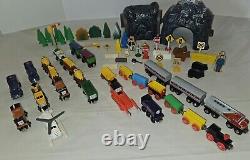 Huge Lot Thomas & Friends Wooden Railway Trains, Tracks, 2 Metal Locomotives