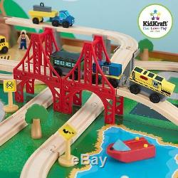 KidKraft 100-Piece Wooden Train Table Set Thomas & Friends Railway Track Kids