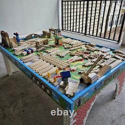 LOT Thomas The Train Wooden Train Set Table With Lots Of Tracks And Decorations