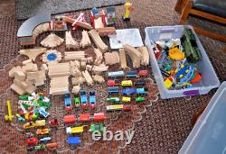 Large Lot Melissa & Doug & Thomas the Train Wooden Tracks, Trains, Accessories