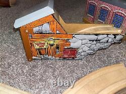 Large Lot of Thomas the Train & Friends Wooden Tracks, Roundhouse, &More