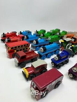 Large Vintage Thomas and Friends Wooden train lot of 30+, People and Signs