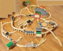 Learning Curve Thomas The Train Wood Railroad Set Quarry Roundhouse Lot Engines
