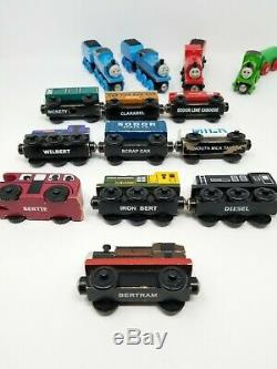 Lot of 18 Thomas The Train Wooden Trains and Cars & Thomas Case Vintage