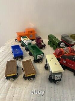 Lot of 28 THOMAS The Tank Engine Wooden Trains Nice! 10 More Extra