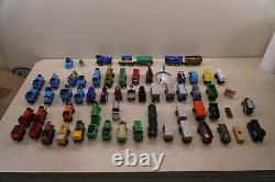 Lot of 62 Pieces Thomas The Train Wooden Railway Trains Vehicles Lots Of Rares