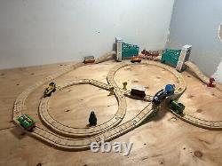 Lot of wooden thomas thomas the Train, track, trains, bridges