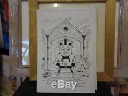 Original drawing for Thomas the Tank Engine Thomas leaving shed for days work