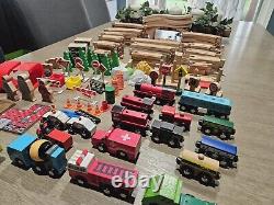 Thomas And Friends Wooden Train Tracks Railroad Lot Of 169 PCS. Train, Helicop