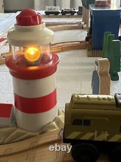 Thomas Friends Wooden MIXED LOT CRANE, SIGNAL HOUSE, LIGHTHOUSE, TRAINS ++