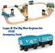 Thomas & Friends Wooden Railway Logan The Big Blue Engines train Set NEW IN BOX