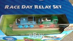 Thomas & Friends Wooden Railway Race Day Relay Set with Gina engine -New in Box