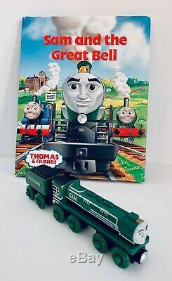 Thomas & Friends Wooden Railway SAM and the Great Bell & Tender, Book Included