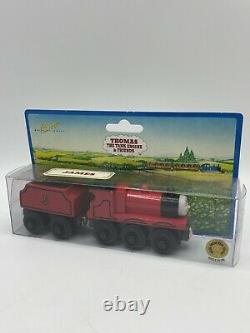 Thomas The Tank Engine & Friends Train James with Tender Wooden Railway 1994 New