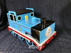 Thomas The Tank Engine Wooden Bench Storage Bin Toy Chest + HUGE TRACK TRAIN LOT