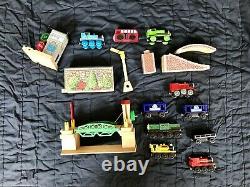 Thomas The Tank Engine Wooden Bench Storage Bin Toy Chest + HUGE TRACK TRAIN LOT