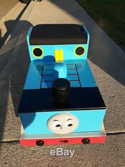 Thomas The Train Large Wooden Storage Bin Toy Chest Kid Sized Sit-On Train EUC