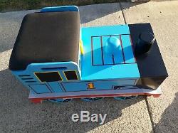 Thomas The Train Large Wooden Storage Bin Toy Chest Kid Sized Sit-On Train EUC