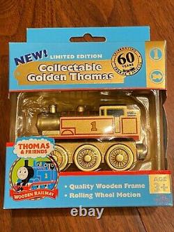 Thomas Train wooden Rare Limited Ed. Gold Thomas 60th Anniversary BNIB