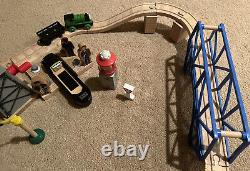 Thomas Wooden Railway Down By The Docks Train Set Incomplete