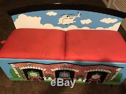 Thomas the Tank Engine Storage Bin/ Bench / Chest with Tracks and Trains