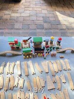 Thomas the Tank Engine Wooden Train Mixed Lot and Storage Box 150+ Pieces- GUC