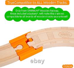 Toys 68 Pcs Wooden Train Track Expansion Pack Compatible with Thomas Wooden Trai