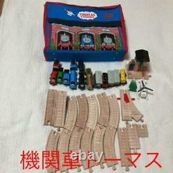 USED Learning Curve Thomas the Tank Engine Wooden Rail Locomotive Carry Bag Set