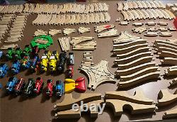 USED-wooden railway toy lot of 250 Check desc