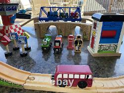 Vintage LOT Thomas The Train Wooden Trains Tunnels Bridge And Much More