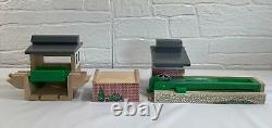 Vintage Thomas Wooden Railway Sodor Sawmill with Dumping Depot Train Set + EXTRAS