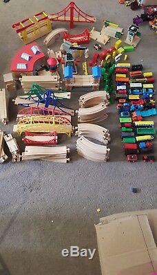 Wooden Brio/elc Thomas the Tank Engine Train Set Bundle 150+ pieces Crane Bridge