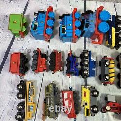 Wooden Railway Train Lot 51 Pieces Various Brands and Sizes Wood Plastic Diecast