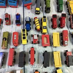 Wooden Railway Train Lot 51 Pieces Various Brands and Sizes Wood Plastic Diecast